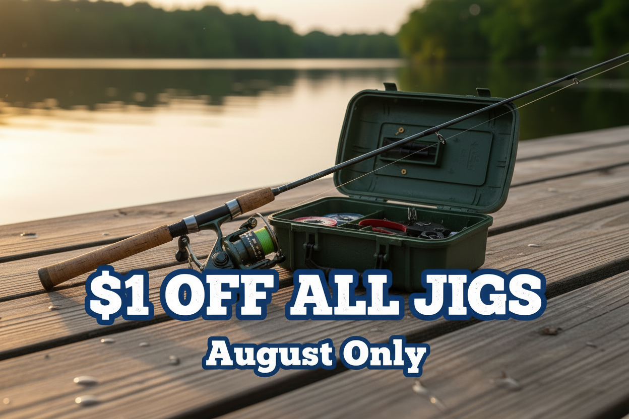 Jigs $1 Off August Promo - No Jigs