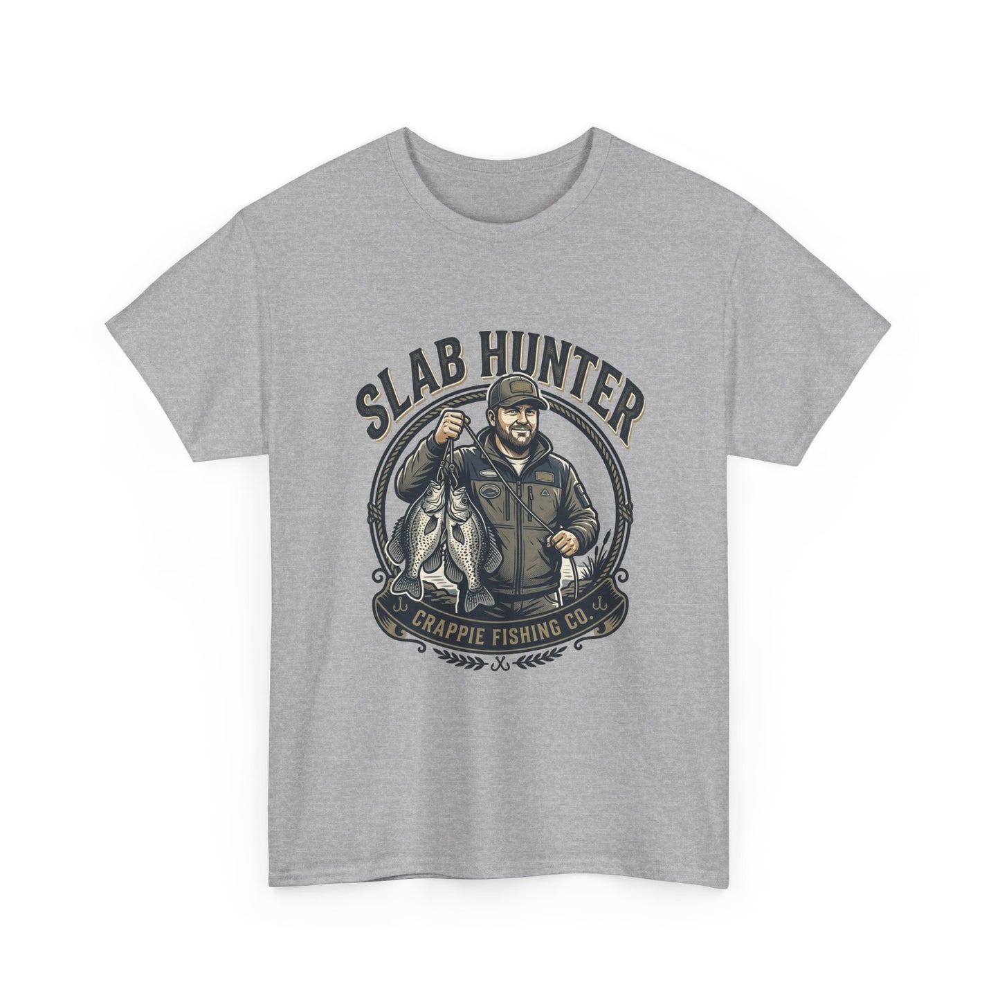 Slab Hunter Crappie Fishing T-Shirt — Fisherman Graphic Tee