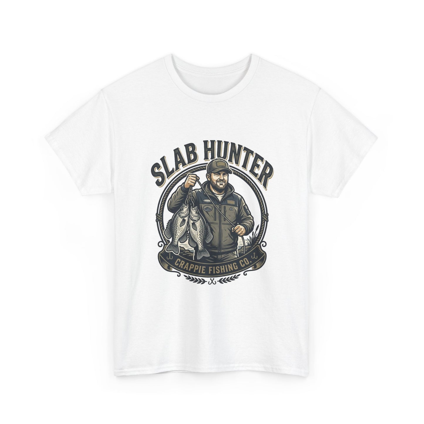 Slab Hunter Crappie Fishing T-Shirt — Fisherman Graphic Tee