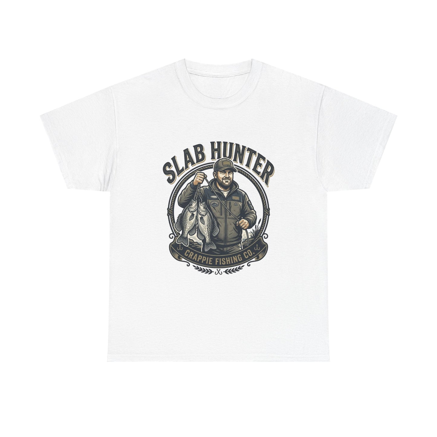 Slab Hunter Crappie Fishing T-Shirt — Fisherman Graphic Tee