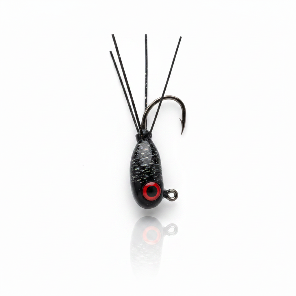 Black Crappie Jig - Overhead Angle