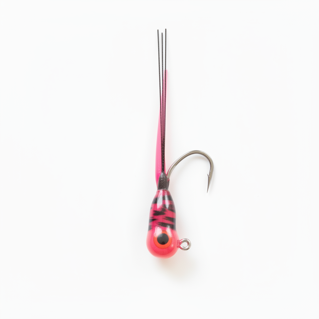Top view of pink fishing jig